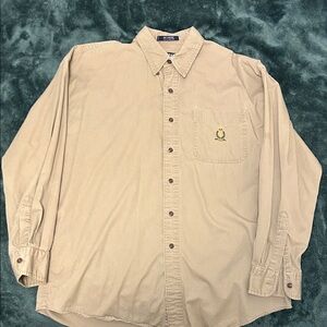 Ralph Lauren Chaps Tan Casual Button-Down Shirt